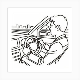 Man Driving Car Art Print