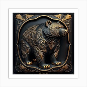 Gold Bear 3d Art Print