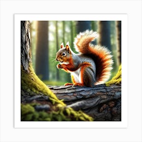 Squirrel In The Forest 392 Art Print