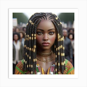 African Woman With Braids Art Print