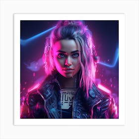 Neon Girl 5 Art Print