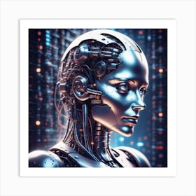 Futuristic Female Robot 4 Art Print