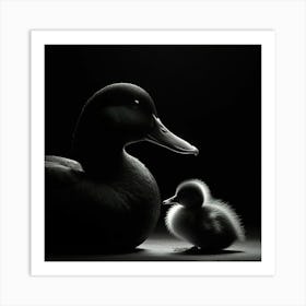 Duck And Duckling 2 Art Print