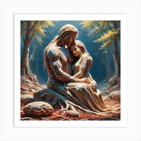 Jesus And His Daughter Art Print
