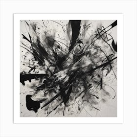 Black And White Abstract Painting Art Print