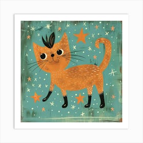 Cat With Stars 3 Art Print