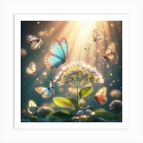 Butterflies In The Garden Art Print