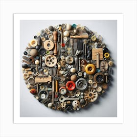 Assemblage With Found Objects (4) Art Print