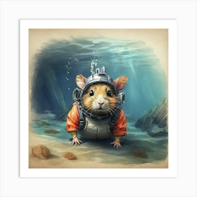 Underwater Hamster Art Print