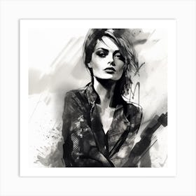 Black And White Portrait Of A Woman Art Print