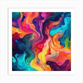 Abstract Colorful Swirls Background Art Print