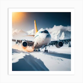 Airplane On Snow (25) Art Print