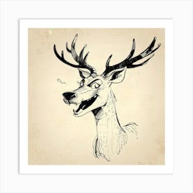 Deer Head 16 Art Print