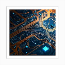 Close Up Of A Circuit Board 4 Art Print