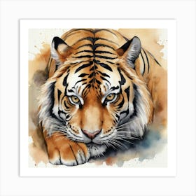 Tiger Doesn't Lose Sleep Animal Art Print 3 Art Print