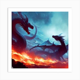 Dragons In The Sky Art Print