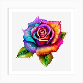 Rainbow Rose Art Print