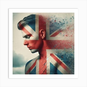 A british flag, a man Art Print