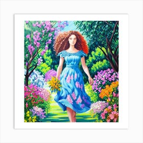 Girl In The Garden 3 Art Print