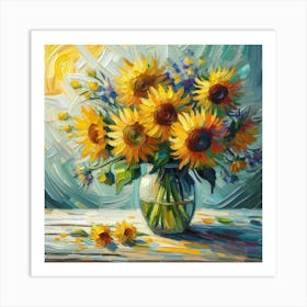 Sunflowers In A Vase Art Print