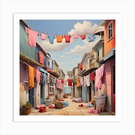 Laundry Alley Art Print