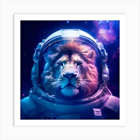 Lion In Space Art Print