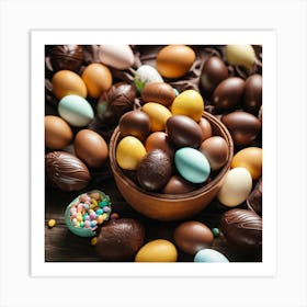 Easter Eggs In A Bowl Art Print