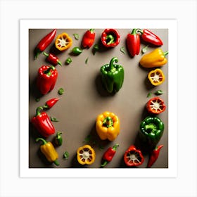 Frame Created From Bell Pepper On Edges And Nothing In Middle (67) Art Print