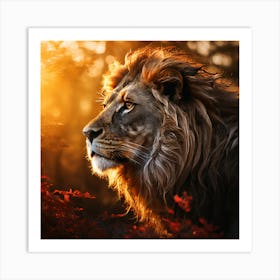 Lion In The Forest Art Print