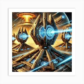 A Detailed Depiction Of The Dimensional Turrets Mo Art Print