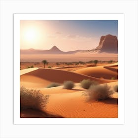 Sahara Countryside Peaceful Landscape Ultra Hd Realistic Vivid Colors Highly Detailed Uhd Drawi (29) Art Print