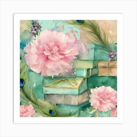 Shabby Chic Dreamy Mist Pastel Junk Journals Clipa (4) Art Print