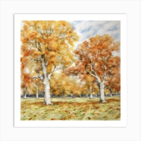 Autumn Trees In The Park Art Print