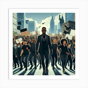 Black People In A City Art Print