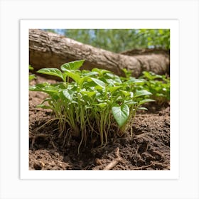 Small Green Plants Growing In The Soil Art Print