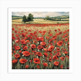 Poppies In The Field Art Print