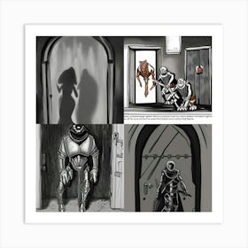 Old Grey Door Of Horrors Art Print