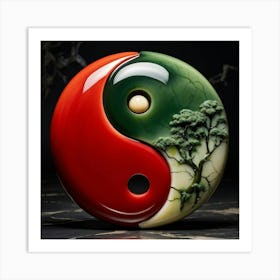 A Harmoniously Balanced Symmetric Yin Yang Symbol A Vivid Spectacle Rendered In Stark Contrast Bet Art Print