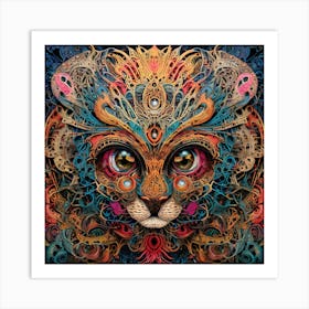 Psychedelic Lion art print Art Print