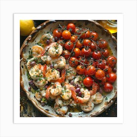 Shrimp And Tomato Salad Art Print