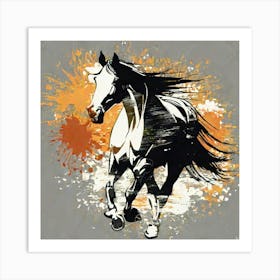 Illustration grunge Horse 3 Art Print