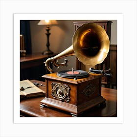 The Art of Sound: A Vintage Gramophone Tribute Art Print