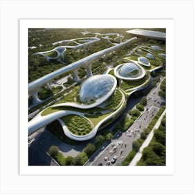 Futuristic Railway Station Art Print