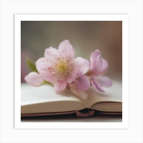 A Close Up Of A Delicate Book Bud Just Beginning To Bloom, With Soft Petals And Hints Of Vibrant Col Art Print