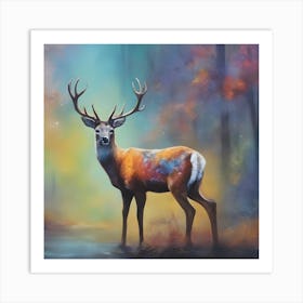 Deer In The Woods 2 Art Print