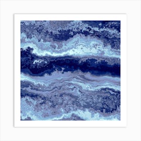 Navy Blue Agate Art Print