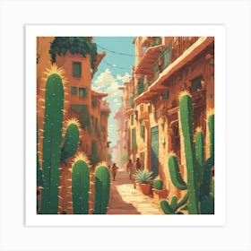 Cactus Street Art Print