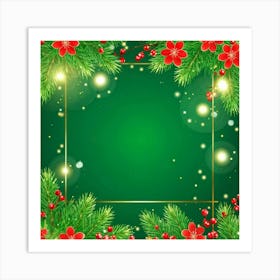 Decorative Frame Green Natale Glow Holiday Bright Traditional Festive Beautiful Light Dec (2) 2 Art Print