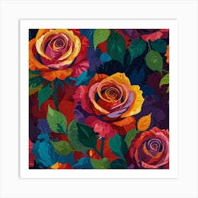 Colorful Roses 3 Art Print