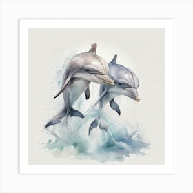 Couple of Dolphins Art Print